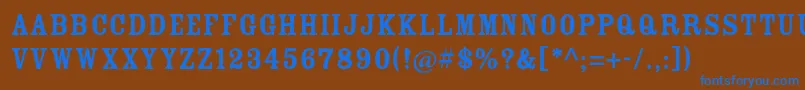 RosewoodstdFill Font – Blue Fonts on Brown Background
