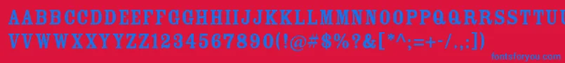 RosewoodstdFill Font – Blue Fonts on Red Background