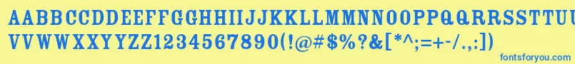 RosewoodstdFill Font – Blue Fonts on Yellow Background