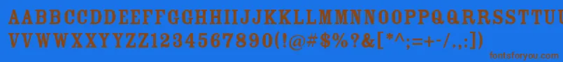 RosewoodstdFill Font – Brown Fonts on Blue Background