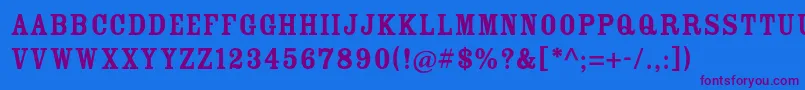 RosewoodstdFill Font – Purple Fonts on Blue Background