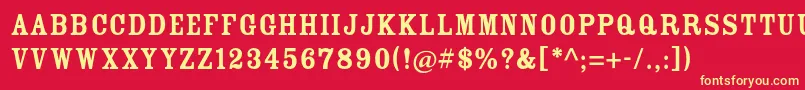Więcej informacji o czcionce RosewoodstdFill Czcionka RosewoodstdFill – żółte czcionki na czerwonym tle