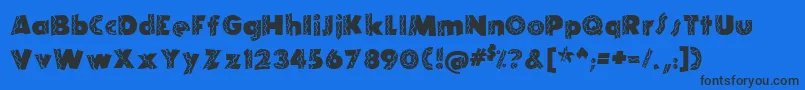 ElRioLobo-Schriftart – Schwarze Schriften auf blauem Hintergrund