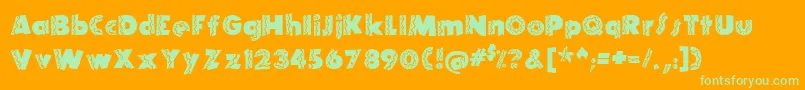 Шрифт ElRioLobo – зелёные шрифты на оранжевом фоне