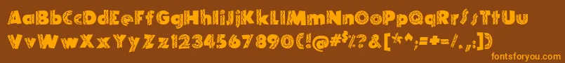 ElRioLobo-Schriftart – Orangefarbene Schriften auf braunem Hintergrund