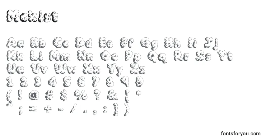 A fonte Mcklst – alfabeto, números, caracteres especiais