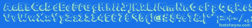 Mcklst Font – Green Fonts on Blue Background