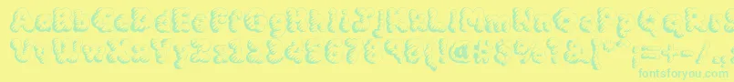 Mcklst-Schriftart – Grüne Schriften auf gelbem Hintergrund