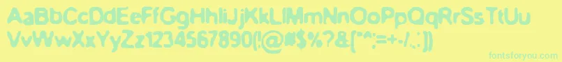 BnBlurryday-Schriftart – Grüne Schriften auf gelbem Hintergrund