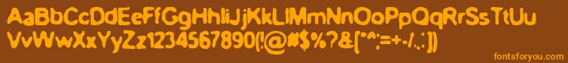 Czcionka BnBlurryday – pomarańczowe czcionki na brązowym tle