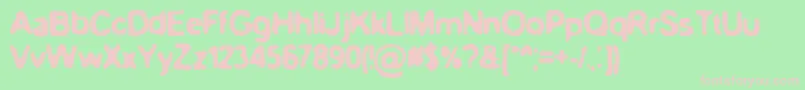 BnBlurryday-Schriftart – Rosa Schriften auf grünem Hintergrund