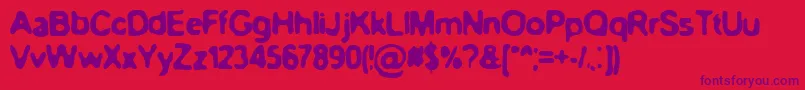 Weitere Informationen zur BnBlurryday-Schriftart BnBlurryday-Schriftart – Violette Schriften auf rotem Hintergrund