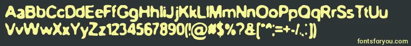 BnBlurryday Font – Yellow Fonts on Black Background