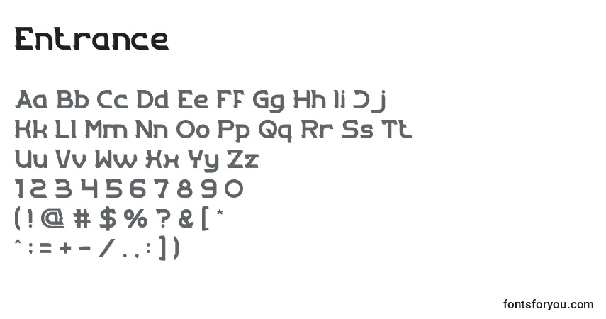 Entrance Font – alphabet, numbers, special characters