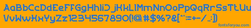 Entrance Font – Blue Fonts on Orange Background