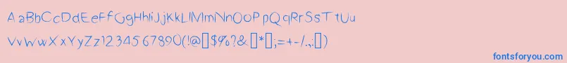 フォントA2Script – ピンクの背景に青い文字