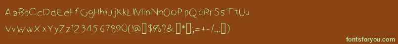 Шрифт A2Script – зелёные шрифты на коричневом фоне