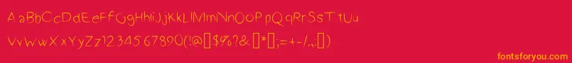 フォントA2Script – 赤い背景にオレンジの文字