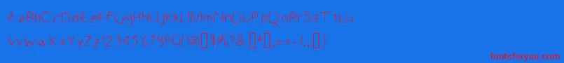 Шрифт A2Script – красные шрифты на синем фоне