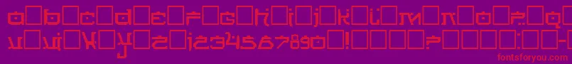 フォントFutureNews – 紫の背景に赤い文字