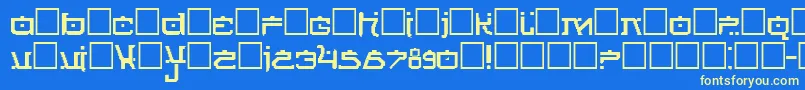 フォントFutureNews – 黄色の文字、青い背景