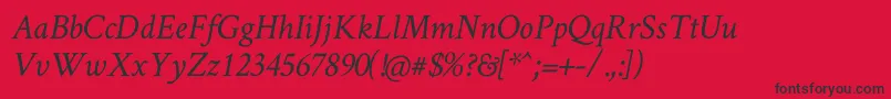 CrimsonTextItalic Font – Black Fonts on Red Background