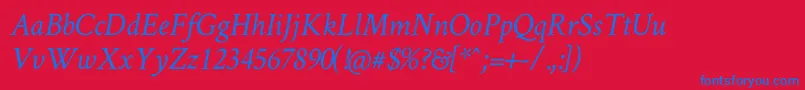 CrimsonTextItalic Font – Blue Fonts on Red Background