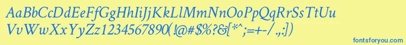 CrimsonTextItalic Font – Blue Fonts on Yellow Background