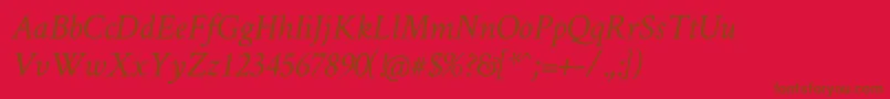 CrimsonTextItalic Font – Brown Fonts on Red Background