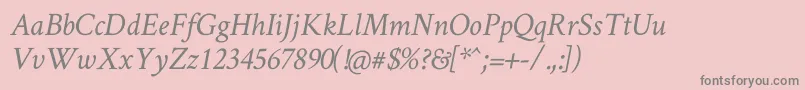 CrimsonTextItalic Font – Gray Fonts on Pink Background