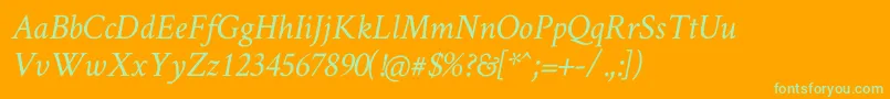 CrimsonTextItalic Font – Green Fonts on Orange Background