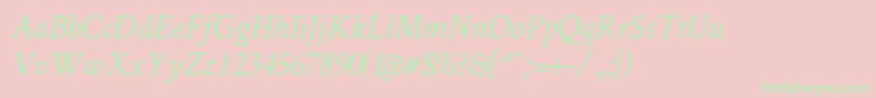 CrimsonTextItalic Font – Green Fonts on Pink Background