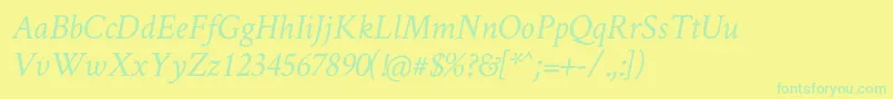 CrimsonTextItalic Font – Green Fonts on Yellow Background