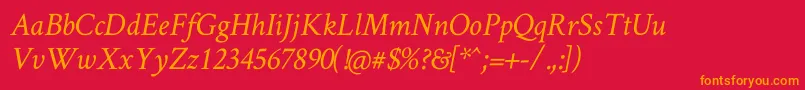 CrimsonTextItalic Font – Orange Fonts on Red Background