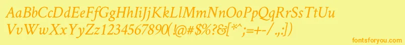 CrimsonTextItalic Font – Orange Fonts on Yellow Background
