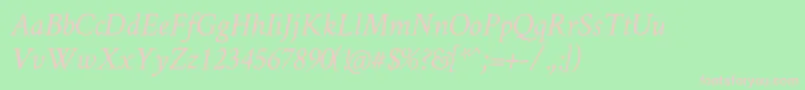 フォントCrimsonTextItalic – 緑の背景にピンクのフォント