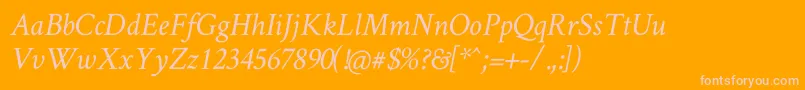 CrimsonTextItalic Font – Pink Fonts on Orange Background