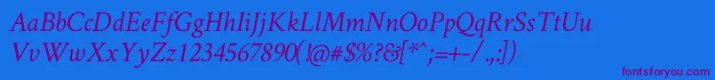 CrimsonTextItalic Font – Purple Fonts on Blue Background