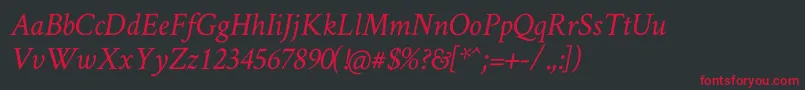 CrimsonTextItalic Font – Red Fonts on Black Background