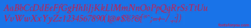 CrimsonTextItalic Font – Red Fonts on Blue Background