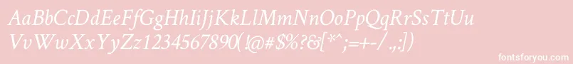 フォントCrimsonTextItalic – ピンクの背景に白い文字