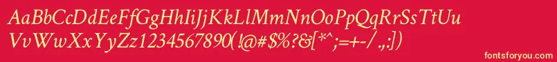 CrimsonTextItalic Font – Yellow Fonts on Red Background