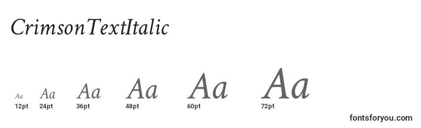 CrimsonTextItalic Font Sizes