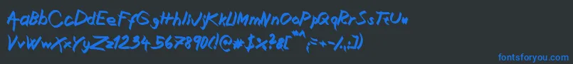 XaligraphyBolditalic-Schriftart – Blaue Schriften auf schwarzem Hintergrund