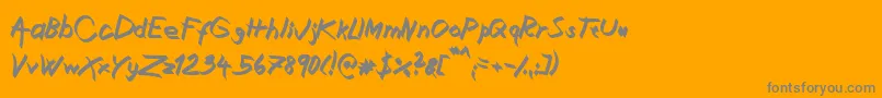 Saiba mais sobre a fonte XaligraphyBolditalic Fonte XaligraphyBolditalic – fontes cinzas em um fundo laranja