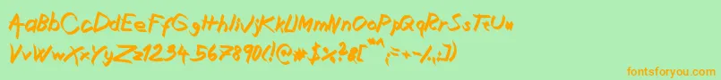 Czcionka XaligraphyBolditalic – pomarańczowe czcionki na zielonym tle