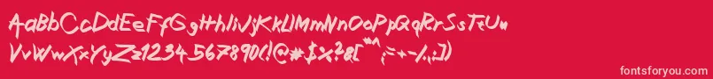 fuente XaligraphyBolditalic – Fuentes Rosadas Sobre Fondo Rojo