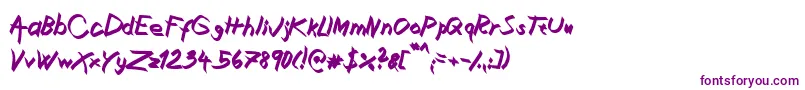Czcionka XaligraphyBolditalic – fioletowe czcionki