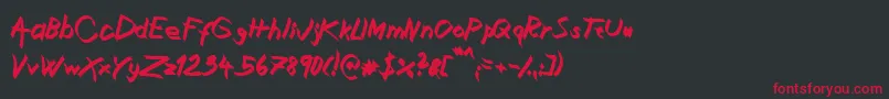 Police XaligraphyBolditalic – polices rouges sur fond noir
