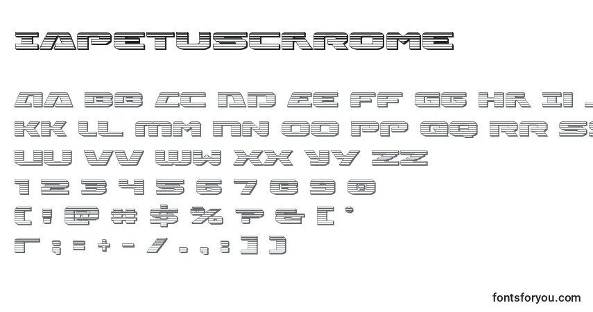 Schriftart Iapetuschrome – Alphabet, Zahlen, spezielle Symbole